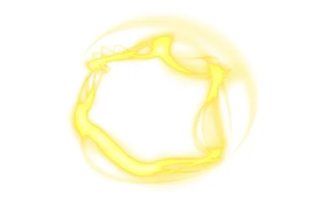 A round luminous translucent frame made of a beam of multicolored light. For  Stock Illustration