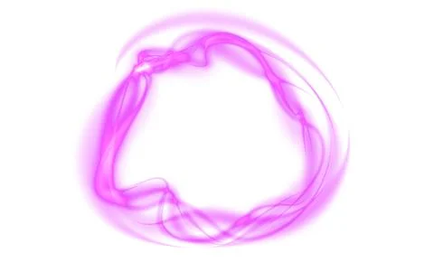 A round luminous translucent frame made of a beam of multicolored light. For  Stock Illustration