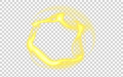 A round luminous translucent frame made of a beam of multicolored light. For  Stock Illustration