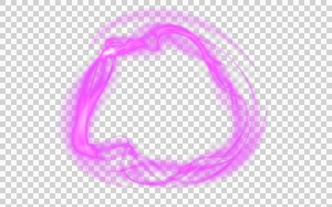 A round luminous translucent frame made of a beam of multicolored light. For  Stock Illustration