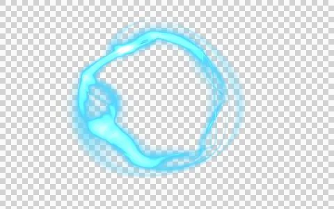 A round luminous translucent frame made of a beam of multicolored light. For  Stock Illustration