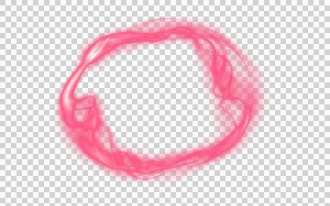 A round luminous translucent frame made of a beam of multicolored light. For  Stock Illustration