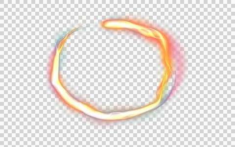 A round luminous translucent frame made of a beam of multicolored light. For  Stock Illustration