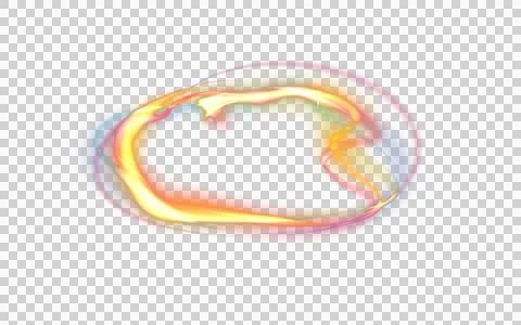 A round luminous translucent frame made of a beam of multicolored light. For  Stock Illustration