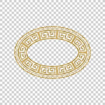 Round luxury golden abstract pattern ornament element isolated Illustrazione stock