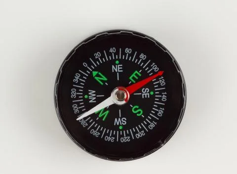 Round magnetic compass Stock Photos