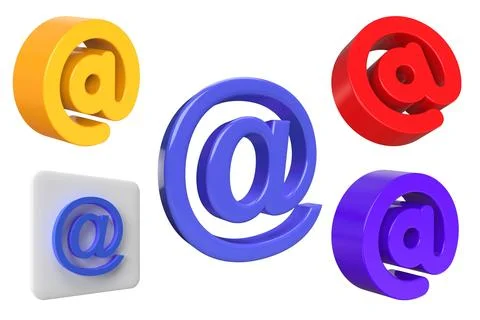 Round Mail button icon set in 9 colors. white background Stock-Illustration