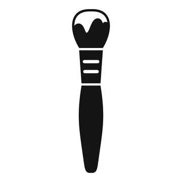 Round makeup brush applying foundation cream icon 스톡 일러스트