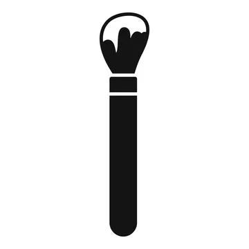 Round makeup brush spreading foundation cream icon Stock Illustration