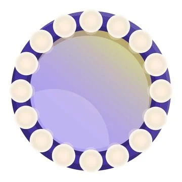 Round makeup mirror with light bulbs for beauty procedures Stock Illustration