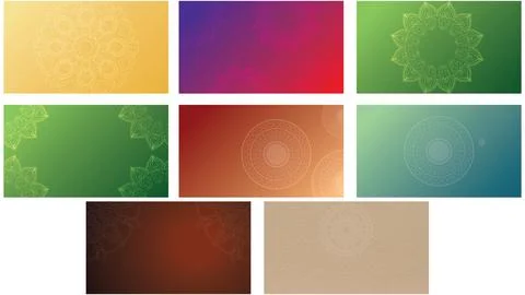 Round mandala on colorful gradient background. Translucent mesh pattern in the f Stock Illustration