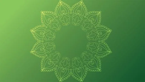 Round mandala on colorful gradient background. Translucent mesh pattern in the f Stock Illustration