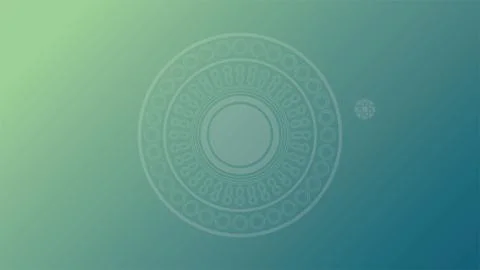 Round mandala on colorful gradient background. Translucent mesh pattern in the f Stock Illustration