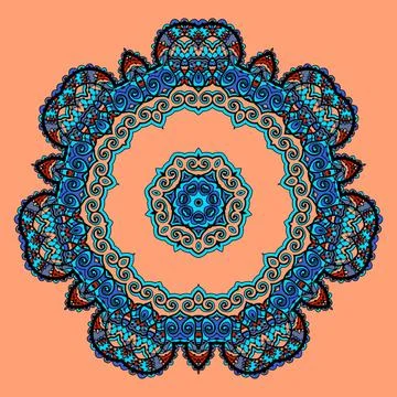 Round Mandala. Flower like Ornament Pattern. Vintage decorative elements. ... Stock Photos