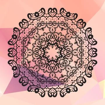 Round mandala. Geometric circle element made in vector. Perfect  cards for any Illustrazione stock