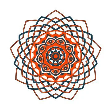 Round mandala pattern. Vector boho colorful illustration. Elegant ethnic desi Stock Illustration