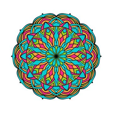 Round mandala pattern. Vector boho colorful illustration. Elegant ethnic desi Stock Illustration