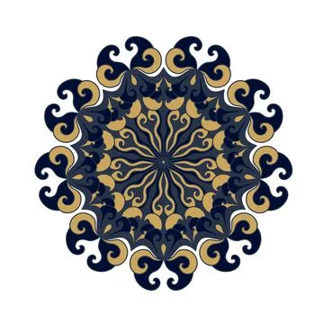 Round mandala pattern. Vector boho colorful illustration. Elegant ethnic desi 스톡 일러스트