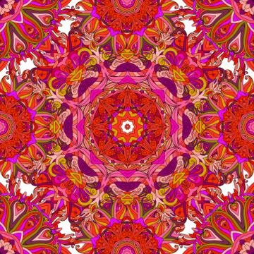 Round mandala seamless pattern. Arabic, Indian, Islamic, Ottoman ornament. Green Illustrazione stock