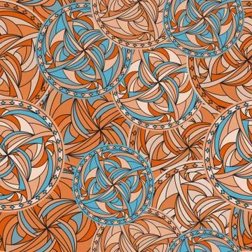 Round mandala seamless vector Stock Illustration