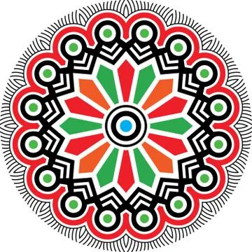 Round mandalas in vector abstract design circle element Stock Illustration