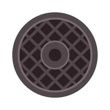 Round manhole cover pattern urban street drainage Stock Illustration