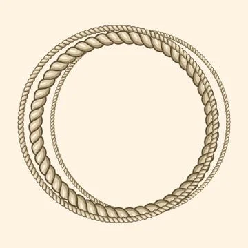 Round marine ropes frame for text Stock Illustration