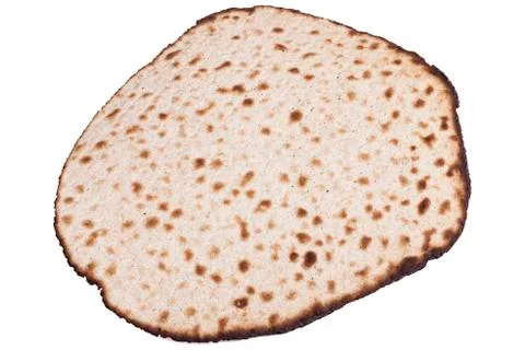 Round Matza on White Stock Photos