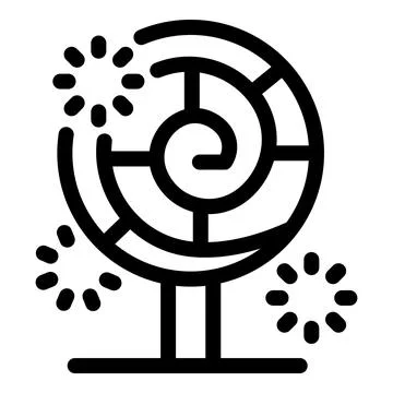 Round maze surrounded by sparkles on a base Stock Illustration