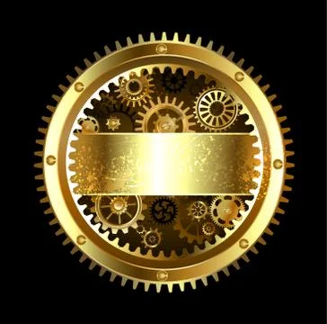 Round Mechanical Banner Stock Illustration