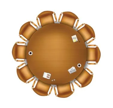 Round meeting table Stock Illustration