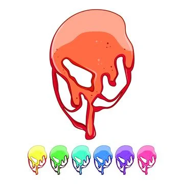 Round melted circle cartoon vector graphic Ilustração Stock
