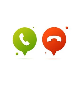 Round Messenger Phone Call Button Set. Vector Illustrazione stock