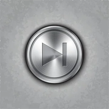 Round metal forward rewind button Stock Illustration