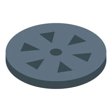Round metal manhole cover with triangular holes representing danger Illustrazione stock