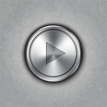 Round metal play button Stock Illustration
