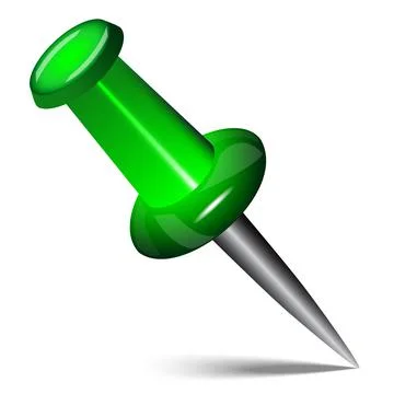 Round metal pushpin for attach memo and pinned documents on white Illustrazione stock