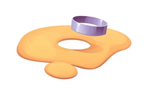 Round metal ring cutting a circle from dough Illustrazione stock