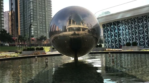 Round metal sphere Stock Footage 144629343