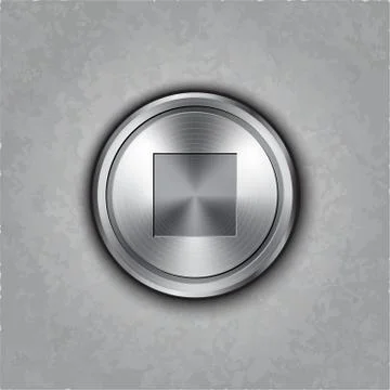 Round metal stop button Stock Illustration
