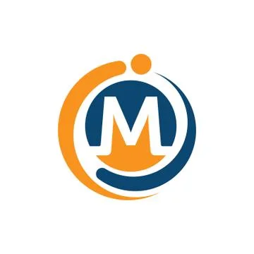 Round MI logo initial M &amp; I graphic concept branding vector icons Stock Illustration