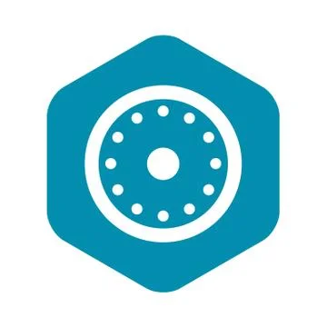 Round military shield icon, simple style Illustration