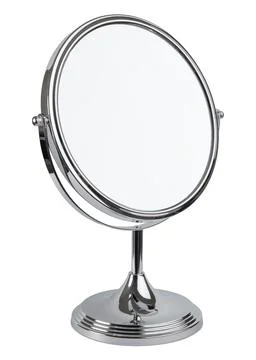 Round mirror for makeup. Magnifying mirror with 360° rotating Stock Photos