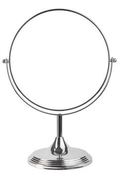 Round mirror for makeup. Magnifying mirror with 360° rotating Stock Photos