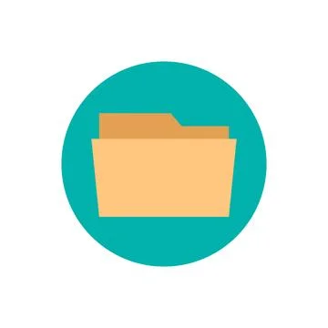 Round modern folder icon. Vector. Stock Illustration