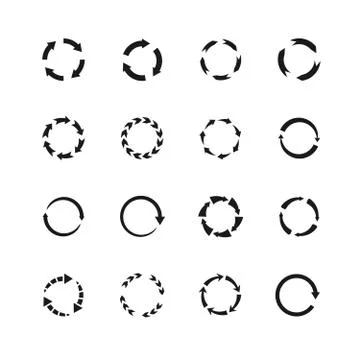 Round motion arrow vector symbols. Circle arrows icons イラスト素材