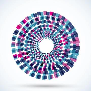 Round motion object on white background Stock Illustration