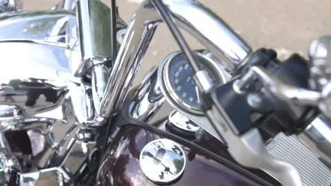 Round  Motorcycle Speedometer Stock Footage 134206953