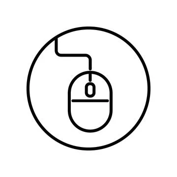 Round mouse cursor button icon. Vector. Stock Illustration