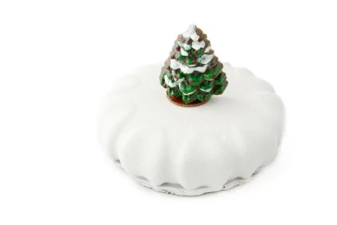 Round mousse cake with on an isolated Stock Photos
